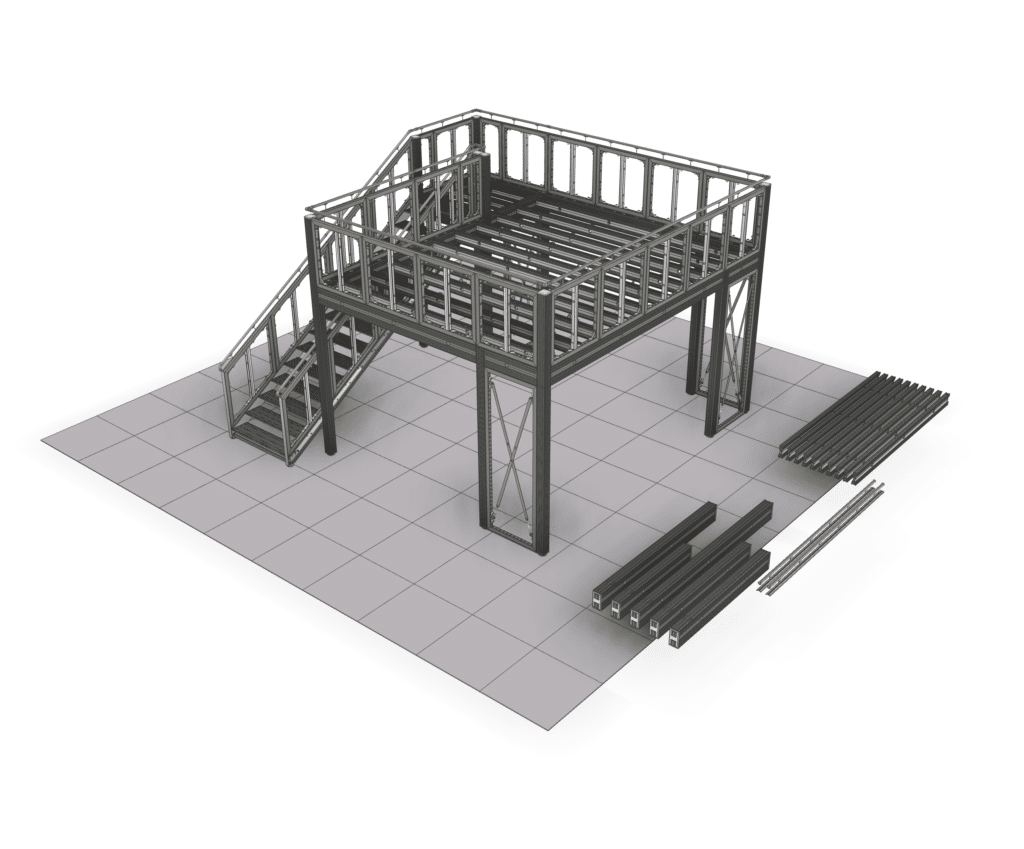 Structure d'un stand étage réutilisable